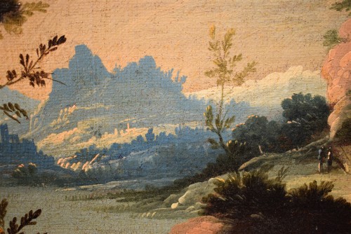 Antiquités - Paire de paysages vénitiens - Pietro Antonio Domenichini (1699-1743)